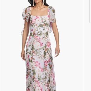 Floral Pink and White Maxi Dress